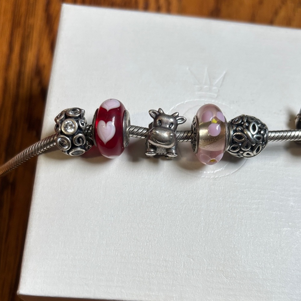 Pandora Silver necklace with 13 Beads length is 15.8 in (40 cm) - Picture 3 of 5